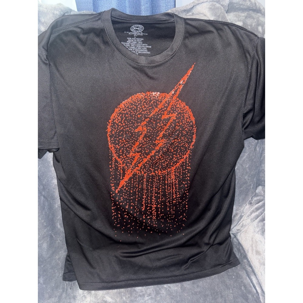 DC Comics Original Men's The Flash Graphic T-shirt Black textured Size L
